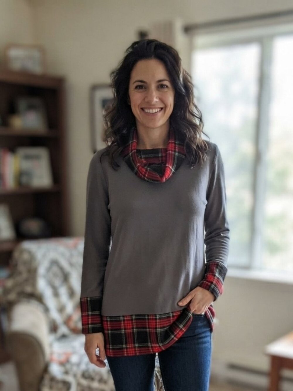 Metropolitan Buffalo plaid sweater Large NWOT